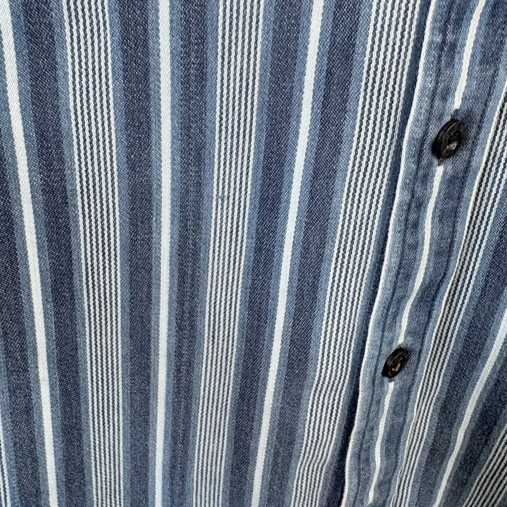 Pendleton Mens Sz L  Long‎ Sleeve Button Up Down Blue Striped Shirt 100% Cotton
